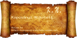Kopcsányi Nikolett névjegykártya