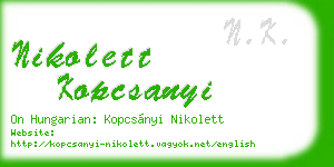 nikolett kopcsanyi business card